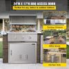VEVOR BBQ Access Door 24 x 17 Inch Horizontal Island Door with Vents Stainless Steel Single Access Door Flush Mount Outdoor Kitchen